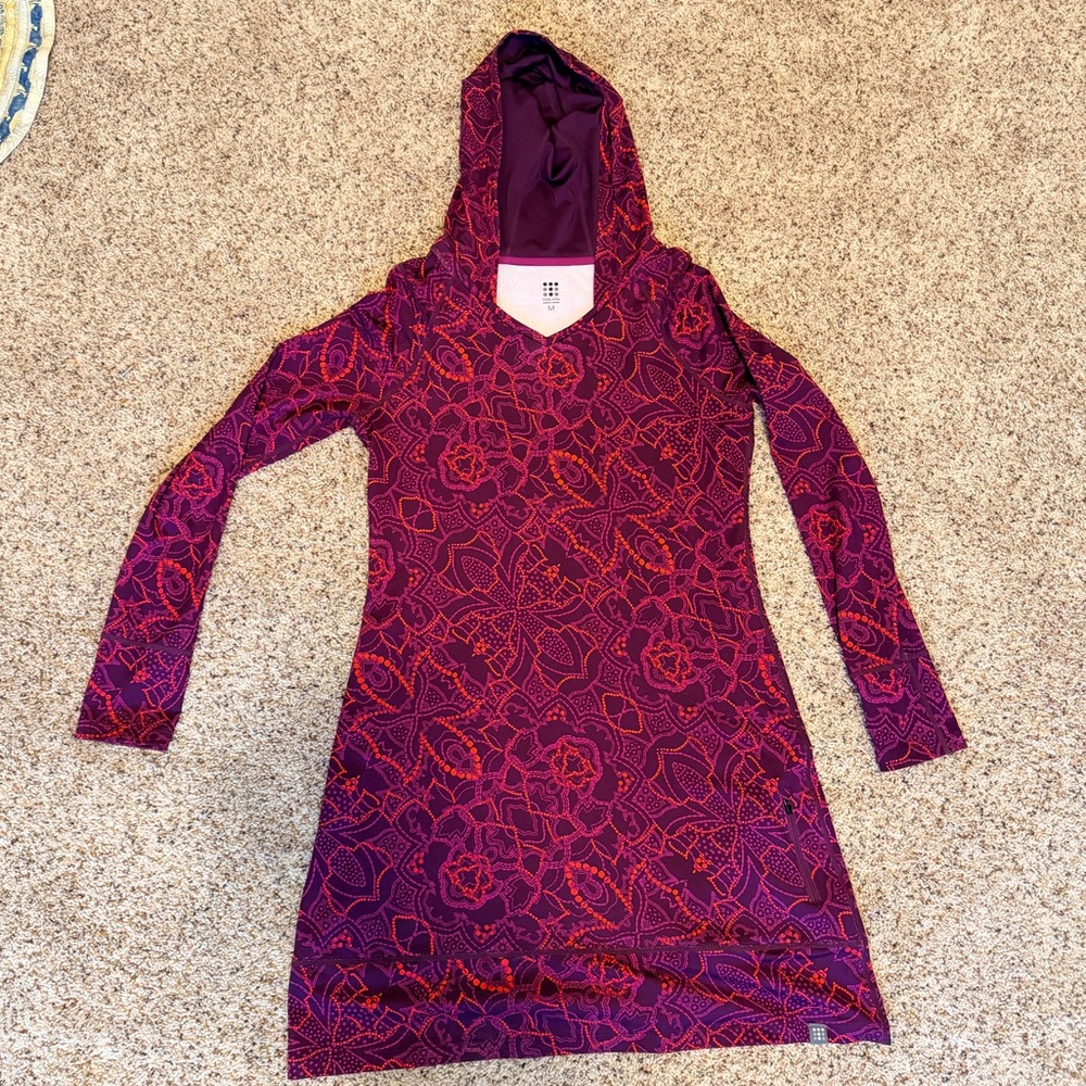 Title Nine Purple Hooded Long Sleeve Dress